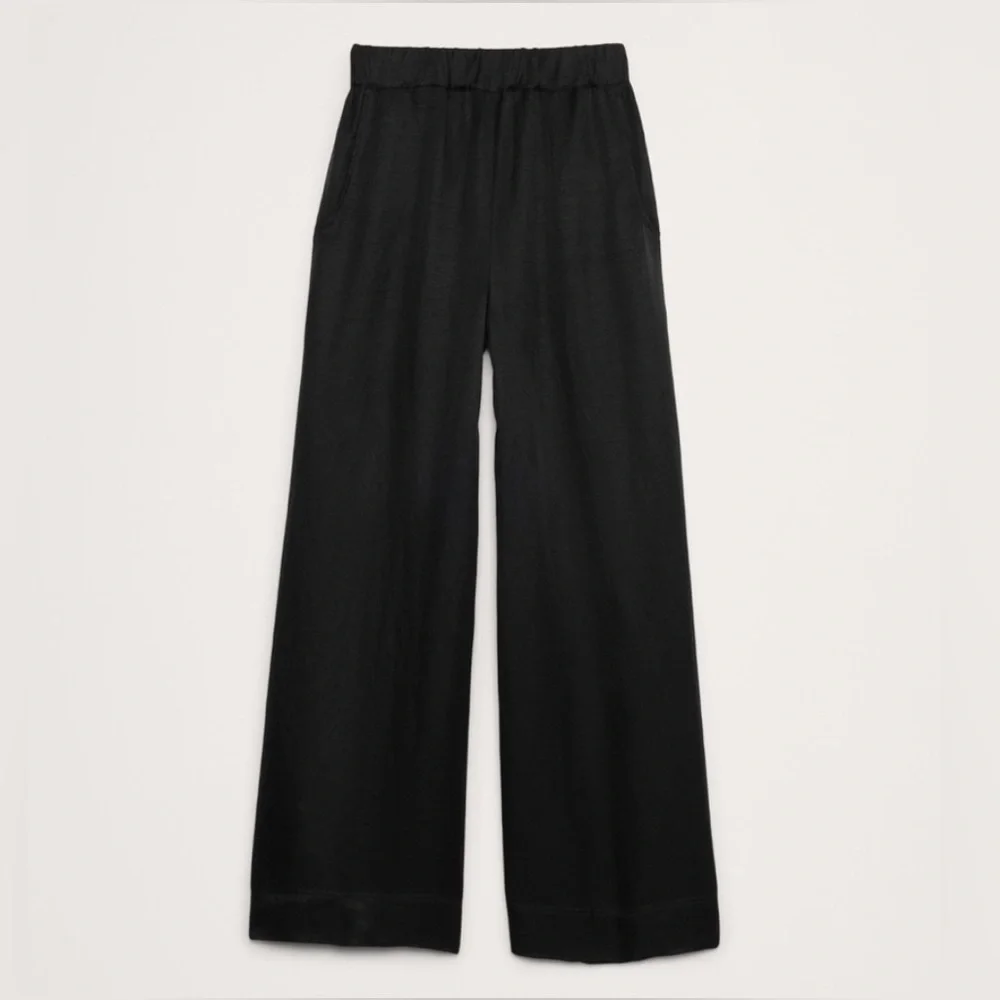 NWT! Banana Republic High-Rise Wide-Leg Viscose-Linen Pant 734121 🖤